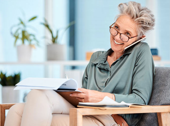 Older Woman On The Phone